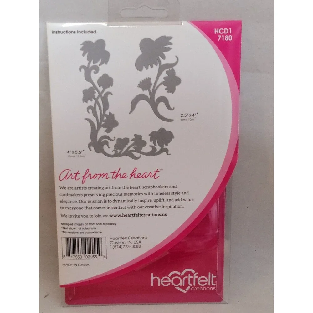 Heartfelt Creations Blossoming Cornflower Craft Dies Cling Stamps Scrapbook